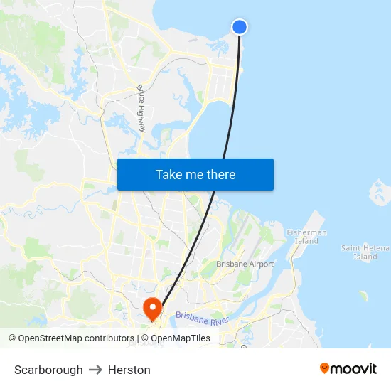 Scarborough to Herston map