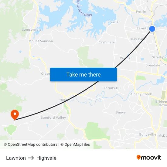 Lawnton to Highvale map