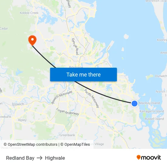 Redland Bay to Highvale map
