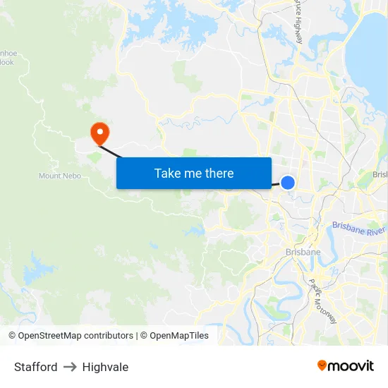 Stafford to Highvale map