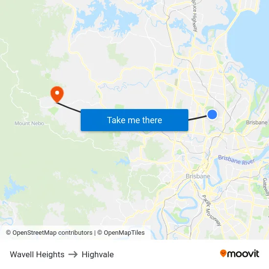 Wavell Heights to Highvale map