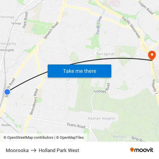 Moorooka to Holland Park West map