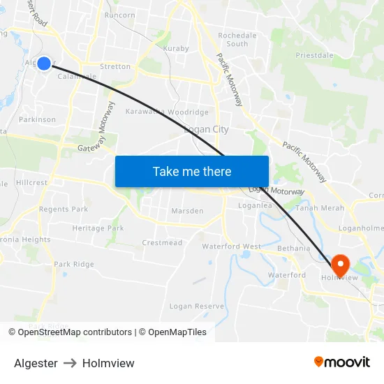 Algester to Holmview map