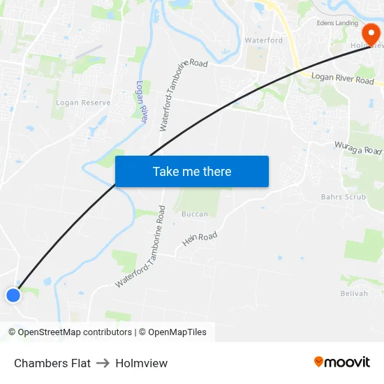 Chambers Flat to Holmview map