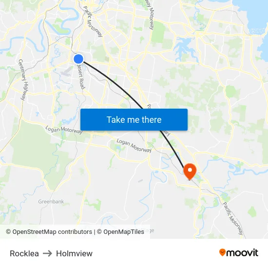 Rocklea to Holmview map