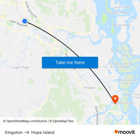 Kingston to Hope Island map