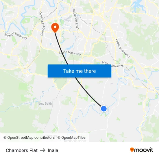 Chambers Flat to Inala map