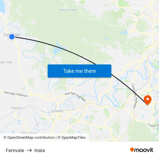 Fernvale to Inala map
