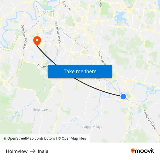 Holmview to Inala map