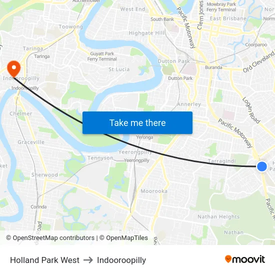 Holland Park West to Indooroopilly map