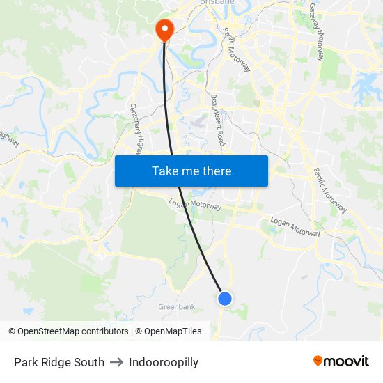 Park Ridge South to Indooroopilly map