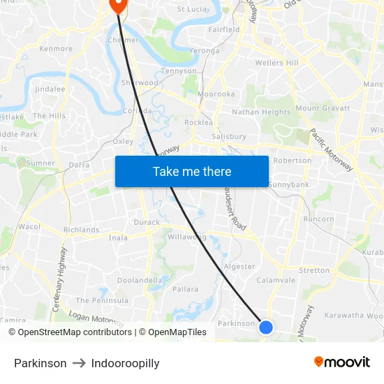 Parkinson to Indooroopilly map