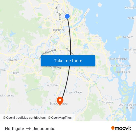 Northgate to Jimboomba map