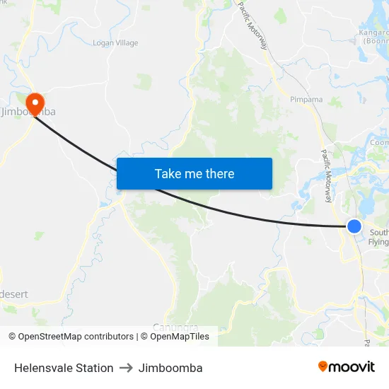 Helensvale Station to Jimboomba map