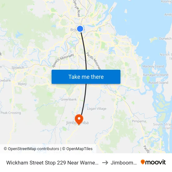 Wickham Street Stop 229 Near Warner St to Jimboomba map