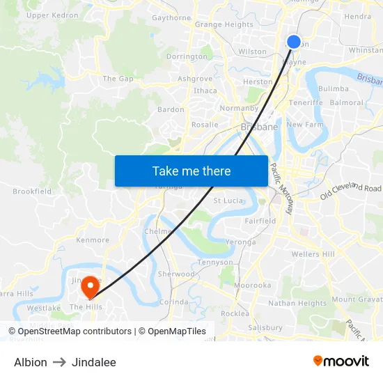 Albion to Jindalee map