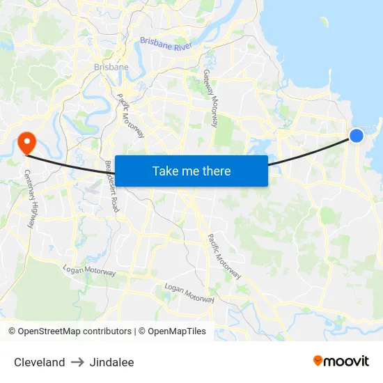 Cleveland to Jindalee map