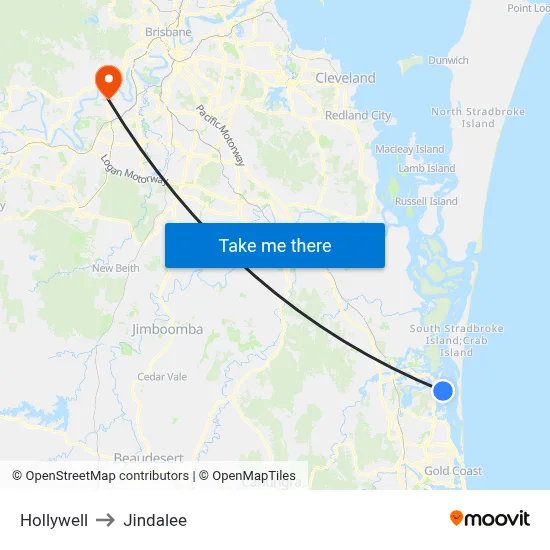 Hollywell to Jindalee map