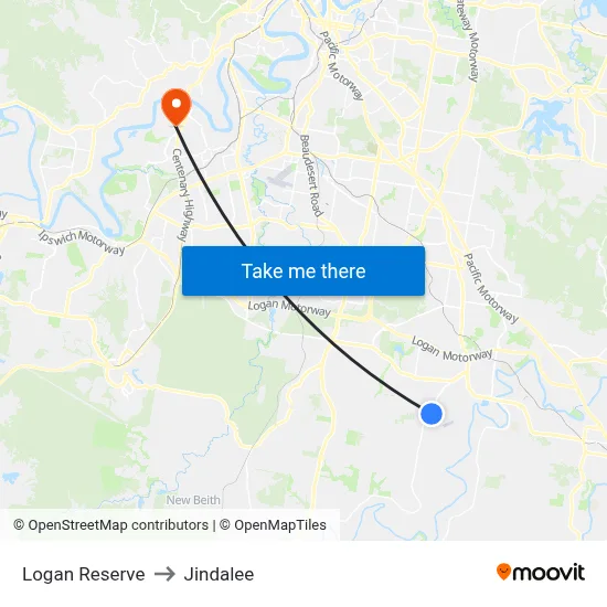 Logan Reserve to Jindalee map