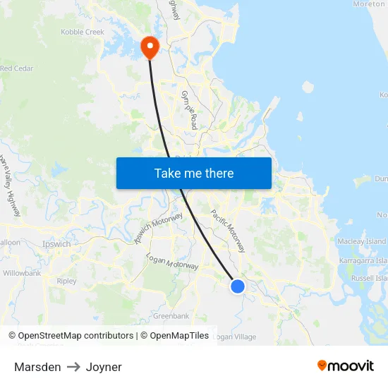 Marsden to Joyner map
