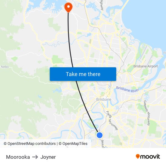 Moorooka to Joyner map