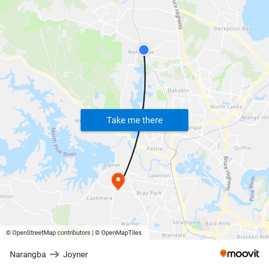 Narangba to Joyner map