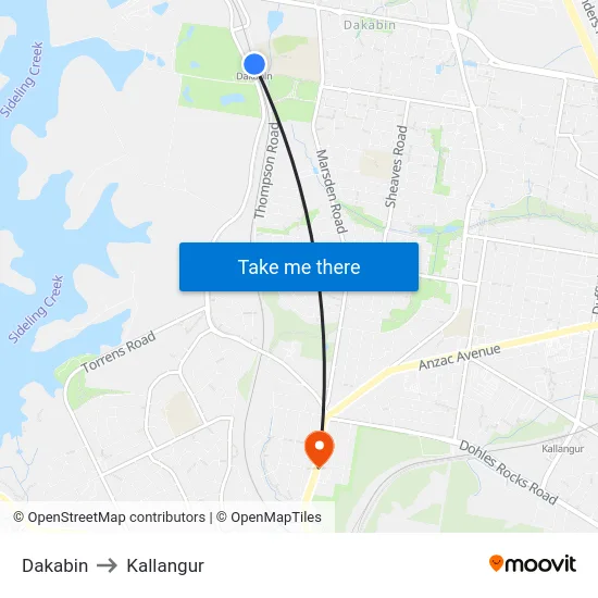 Dakabin to Kallangur map
