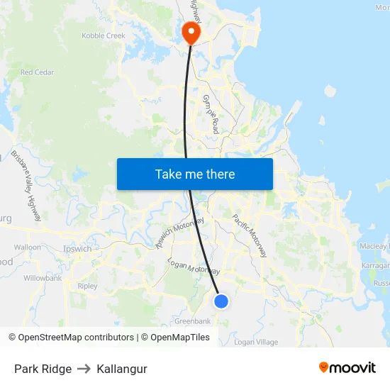 Park Ridge to Kallangur map