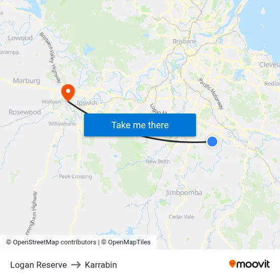 Logan Reserve to Karrabin map