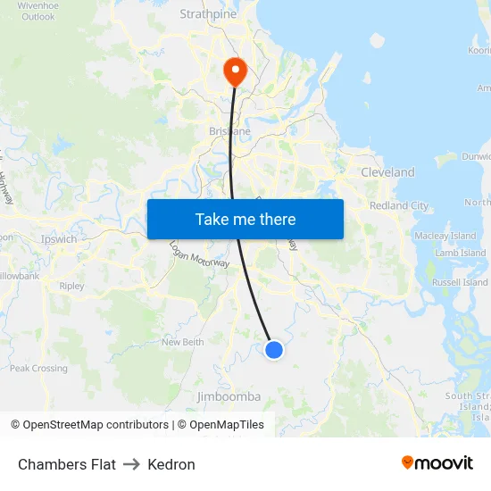 Chambers Flat to Kedron map