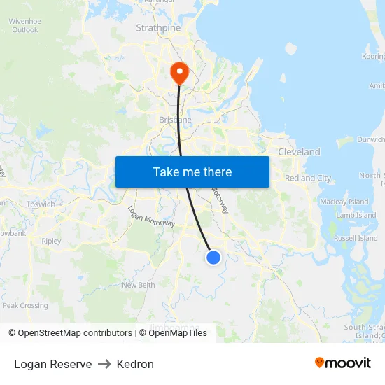 Logan Reserve to Kedron map