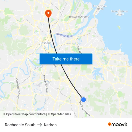 Rochedale South to Kedron map
