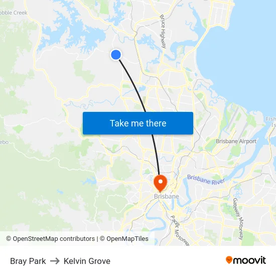 Bray Park to Kelvin Grove map