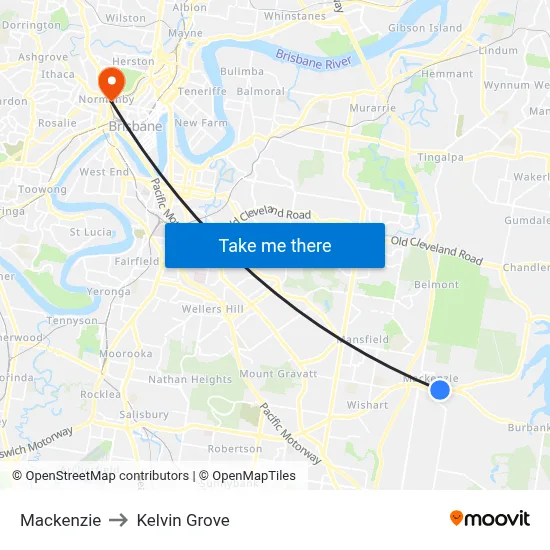 Mackenzie to Kelvin Grove map