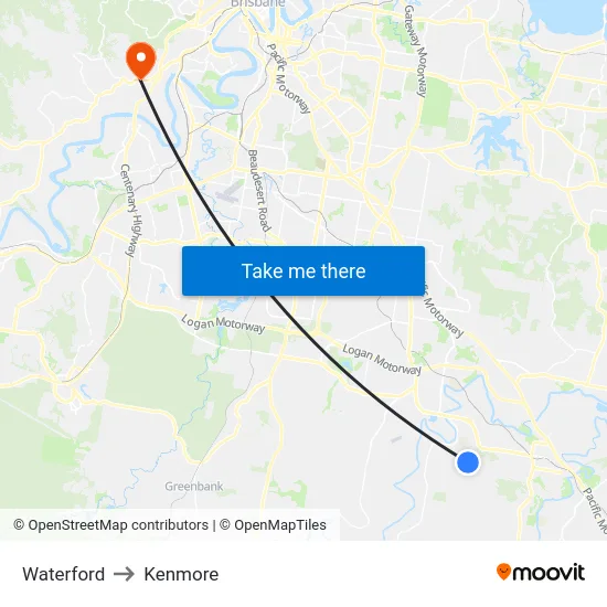 Waterford to Kenmore map