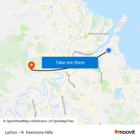 Lytton to Kenmore Hills map