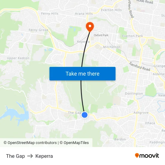 The Gap to Keperra map