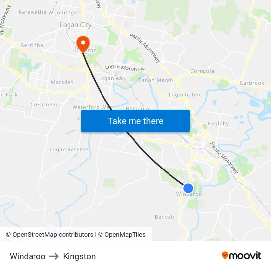 Windaroo to Kingston map