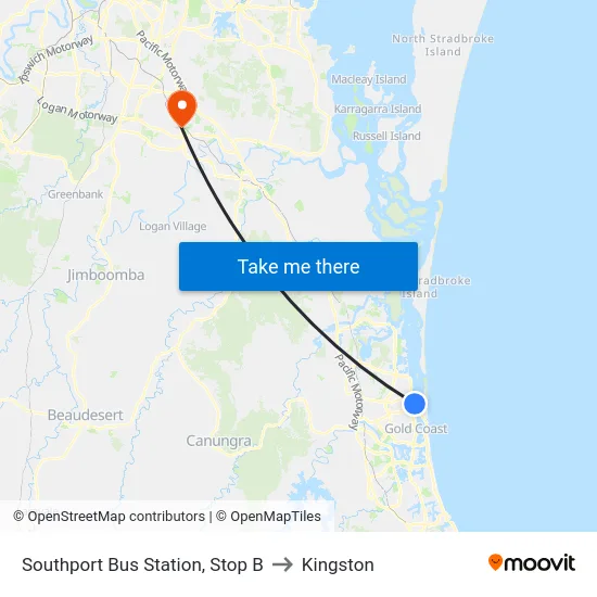 Southport Bus Station, Stop B to Kingston map