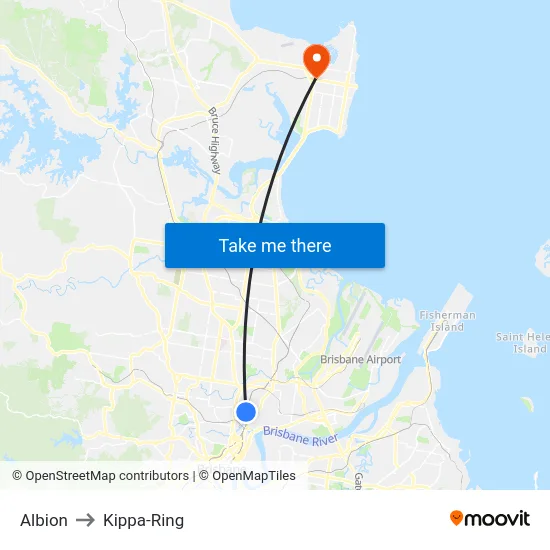 Albion to Kippa-Ring map