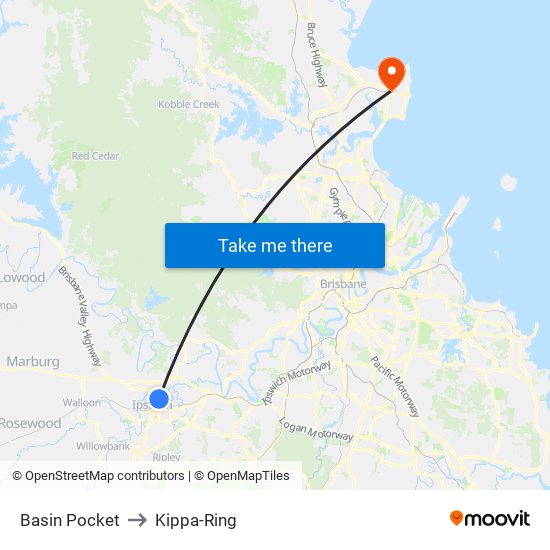 Basin Pocket to Kippa-Ring map