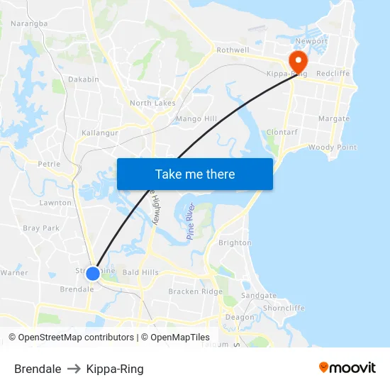 Brendale to Kippa-Ring map