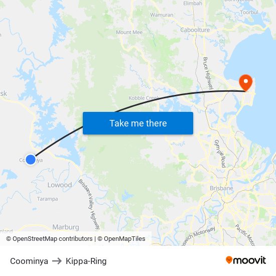 Coominya to Kippa-Ring map