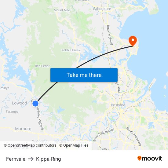 Fernvale to Kippa-Ring map