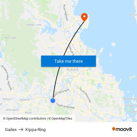 Gailes to Kippa-Ring map