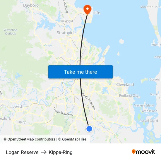 Logan Reserve to Kippa-Ring map