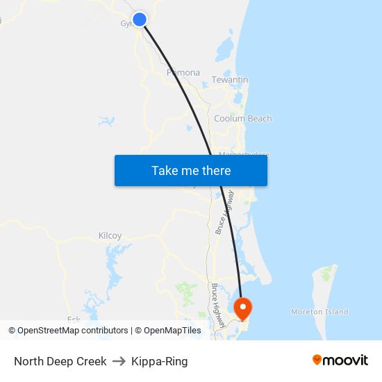 North Deep Creek to Kippa-Ring map