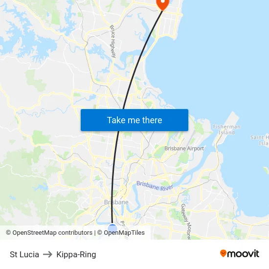 St Lucia to Kippa-Ring map