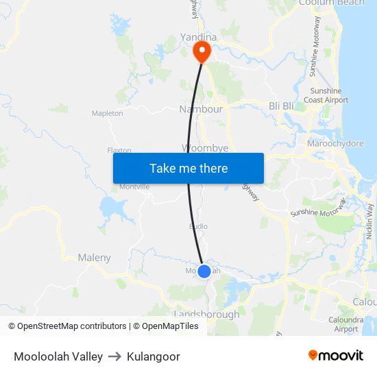 Mooloolah Valley to Kulangoor map