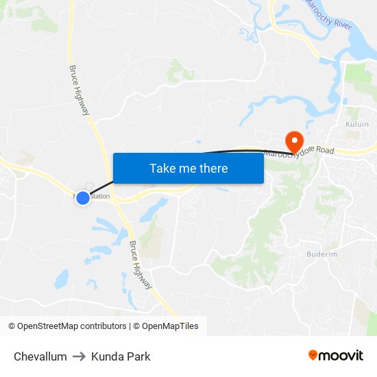 Chevallum to Kunda Park map